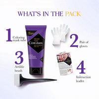 Cosglam Semi Permanent Hair Color for Women & Men, (120g, #62 Midnight Violet) Enriched with Conditioner, Glossy Finish, No Ammonia, No Peroxide & Non Oxidative