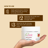 La Pink Methi Dana 8-in-1 Hair Mask with White Haldi for Hair Fall Control & promoting Hair Growth 200 gm