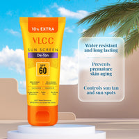 VLCC De-Tan Water Resistant SPF 60 PA+++ Sunscreen Gel CrÃ¨me - 100g + 10g Extra