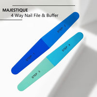 Majestique 4 Way Nail File and Buffer Assorted 1 Piece