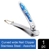 Majestique Curved wide Nail Clipper Stainless Steel Assorted 1 Piece