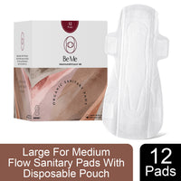 Be Me Sanitary Pads For Women, Rash Free Leak Proof Medium Flow Large