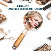 Majestique Gold Finished Handle Mirror For Makeup 1 Piece