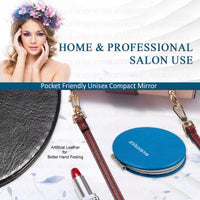 Majestique Foldable Makeup Mirror with Compact Size Blue 1 Piece