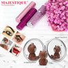 Majestique Round Leatherette Finish Compact Mirror 1 Piece