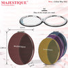 Majestique Round Leatherette Finish Compact Mirror 1 Piece
