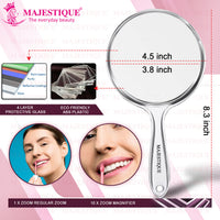 Majestique Dual Side Large Handheld Mirror Assorted 1 Piece