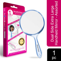 Majestique Dual Side Extra Large Handheld Mirror Assorted 1 Piece