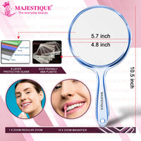 Majestique Dual Side Extra Large Handheld Mirror Assorted 1 Piece
