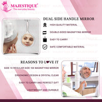 Majestique Dual Side Extra Large Handheld Mirror Assorted 1 Piece