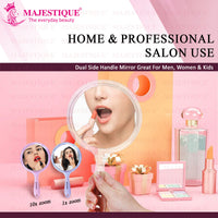 Majestique Dual Side Extra Large Handheld Mirror Assorted 1 Piece