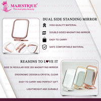 Majestique Tabletop Mount Double Side Makeup Mirror Assorted 1 Piece