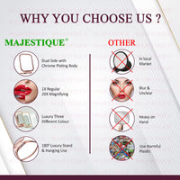 Majestique Tabletop Mount Double Side Makeup Mirror Assorted 1 Piece