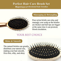 Majestique Oval Detangler Brush Golden 1 Piece