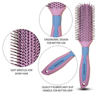 Majestique Flat Hair Brush All-Purpose Brush for Short Thick Tangles Hair 1 Piece
