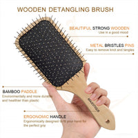 Majestique Wood Hair Paddle Brush For Adults & Baby Kids Assorted 1 Piece