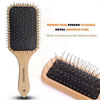 Majestique Wood Hair Paddle Brush For Adults & Baby Kids Assorted 1 Piece