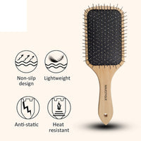 Majestique Wood Hair Paddle Brush For Adults & Baby Kids Assorted 1 Piece