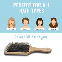 Majestique Wood Hair Paddle Brush For Adults & Baby Kids Assorted 1 Piece
