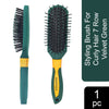 Majestique Styling Brush For Curly Hair 7 Row Velvet Green 1 Piece