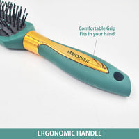 Majestique Styling Brush For Curly Hair 7 Row Velvet Green 1 Piece