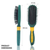 Majestique Styling Brush For Curly Hair 7 Row Velvet Green 1 Piece