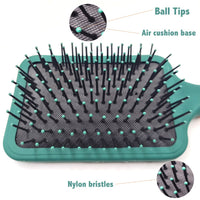 Majestique Paddle Brush with A Large Cushion - Velvet Green 1 Piece