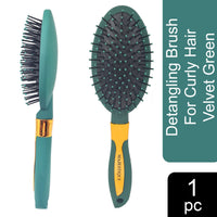 Majestique Detangling Brush For Curly Hair Velvet Green 1 Piece