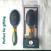 Majestique Detangling Brush For Curly Hair Velvet Green 1 Piece