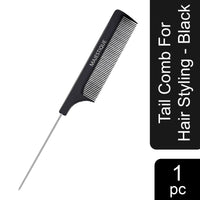 Majestique Steel Tail Comb for Hair Styling Black 1 Piece