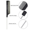 Majestique Steel Tail Comb for Hair Styling Black 1 Piece