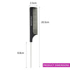 Majestique Steel Tail Comb for Hair Styling Black 1 Piece