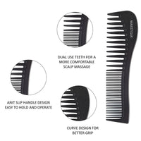 Majestique Professional 7.4 Inch Black Carbon Fiber Anti Static Comb 1 Piece