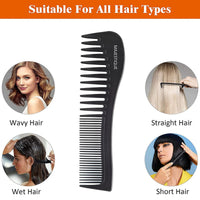 Majestique Professional 7.4 Inch Black Carbon Fiber Anti Static Comb 1 Piece