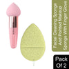 Majestique Facial Cleaning Sponge With Mushroom Makeup Sponge Combo