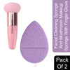 Majestique Facial Cleaning Sponge And Mushroom Makeup Sponge With Finger Glove Combo