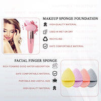 Majestique Facial Cleaning Sponge And Mushroom Makeup Sponge With Finger Glove Combo