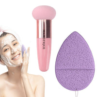 Majestique Facial Cleaning Sponge And Mushroom Makeup Sponge With Finger Glove Combo