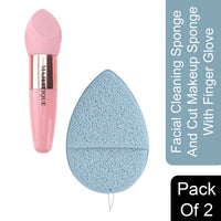 Majestique Facial Cleaning Sponge with Cut Makeup Sponge forCMB538 1 Piece