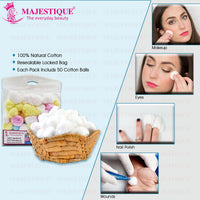 Majestique Natural Cotton Ball For Makeup 1 Piece