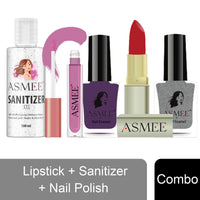 Asmee Hamper 4 Lipstick | Sanitizer | Nail Polish