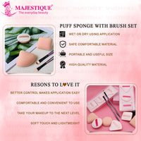 Majestique Makeup Sponge And Brush Set 5 Pieces