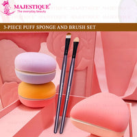 Majestique Makeup Sponge And Brush Set 5 Pieces