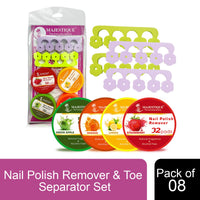 Majestique Nail Polish Removal & Toe Separator Set 8 Pieces 8 Pieces