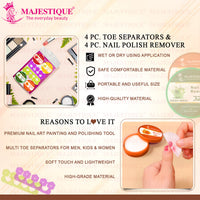 Majestique Nail Polish Removal & Toe Separator Set 8 Pieces 8 Pieces