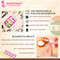 Majestique Nail Polish Removal & Toe Separator Set 4 Pieces 4 Pieces