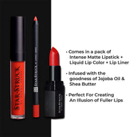 Star Struck by Sunny Leone 3PC Lip Kit (Lipstick + Lip Gloss + Lip Liner)