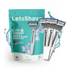 LetsShave Evior 6 Portable Razor for Women, Pack of 3 Razor, World's First 6 Blade Razor Set, Disposable Razor for Women Kit