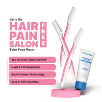 LetsShave Evior Face & Eyebrow Razor for Women – Pack of 6 Dermaplaning Razors + Free 15ml Shave Gel | Facial Hair Removal for Eyebrows, Upper Lip & Peach Fuzz