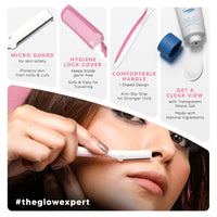 LetsShave Evior Face & Eyebrow Razor for Women – Pack of 6 Dermaplaning Razors + Free 15ml Shave Gel | Facial Hair Removal for Eyebrows, Upper Lip & Peach Fuzz